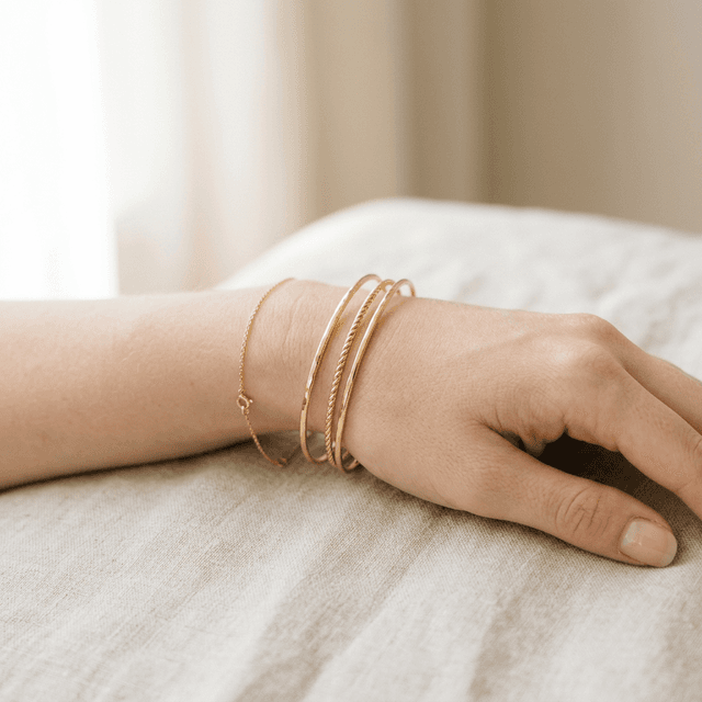 22K Solid Gold Bangles (Set of 4)